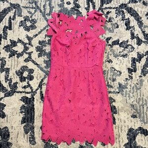 Pink Floral Lace Dress